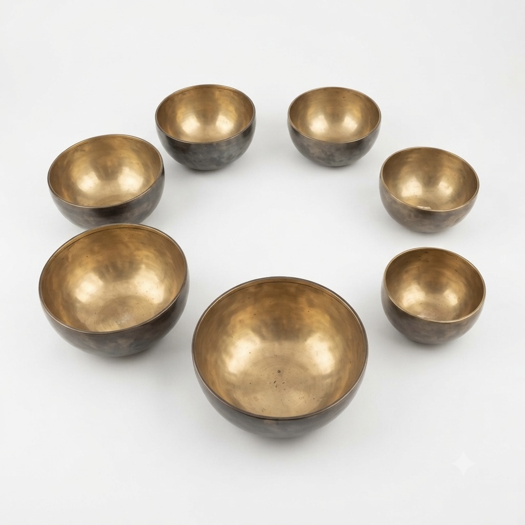 Himalayan Tibetan bowl Set-Golden Black
